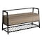 Monarch Specialties Bench, Entryway, Hallway, Storage, 42" Rectangular, Metal, Laminate, Brown, Black, Contemporary I 4501 - alternate 1